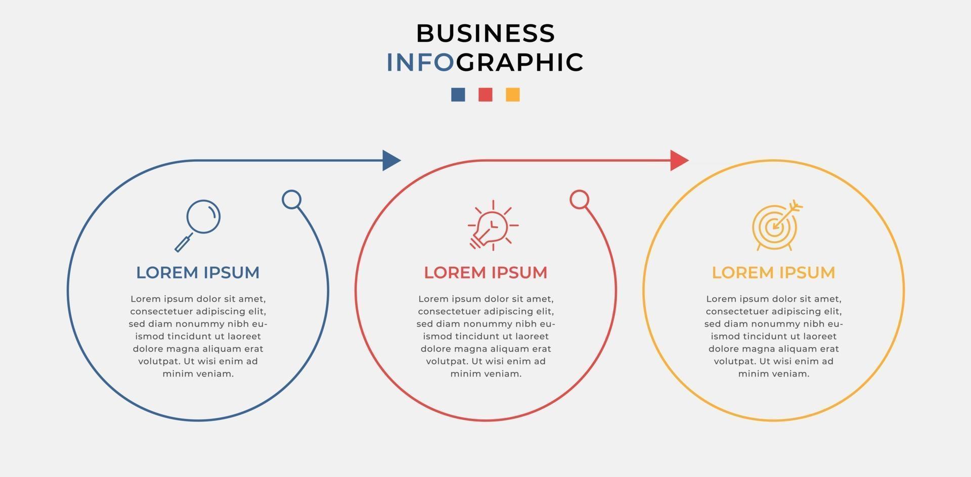 vektor infographic designmall med ikoner och 3 alternativ eller steg