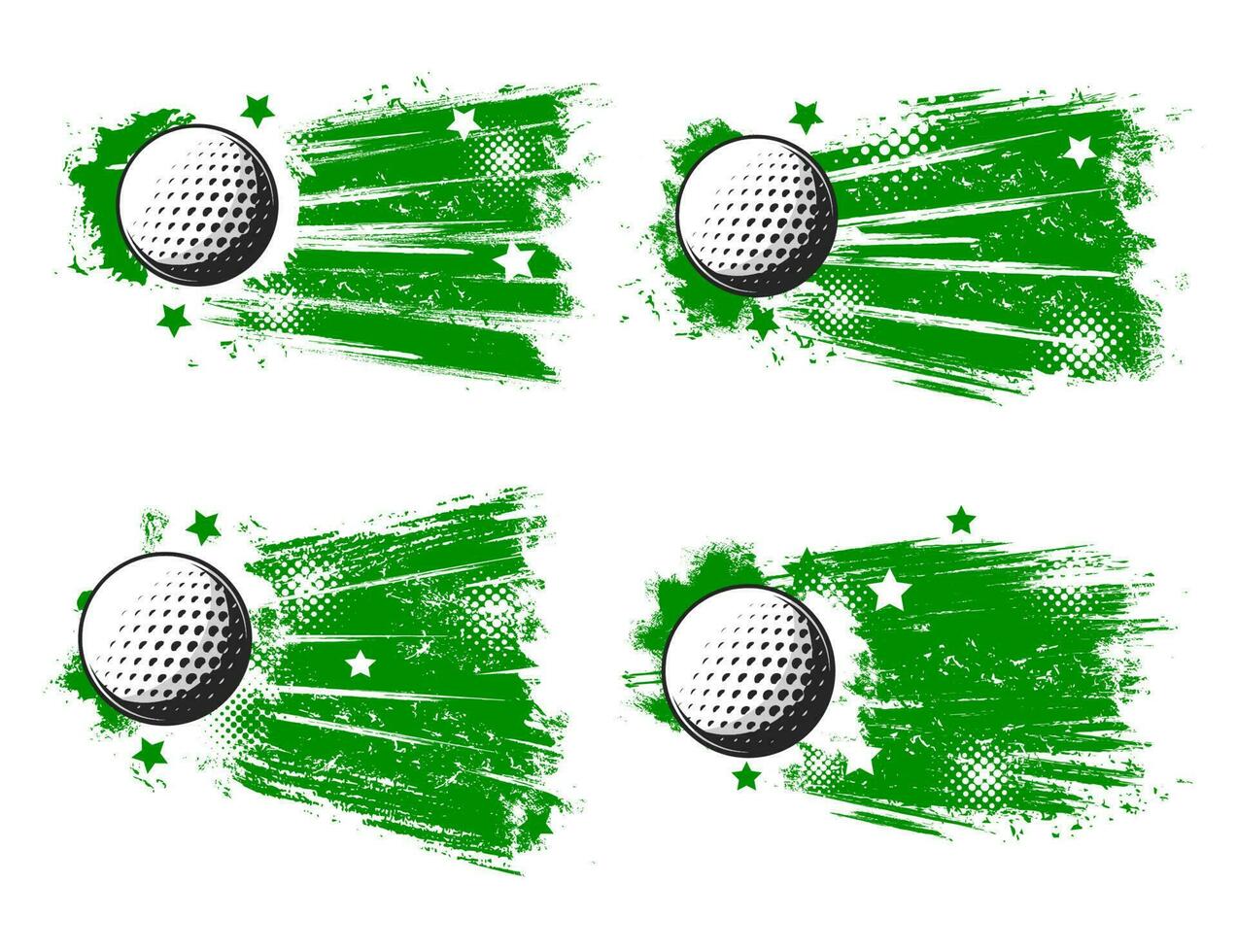 Golf Bälle, Sport Verein Grunge Banner vektor