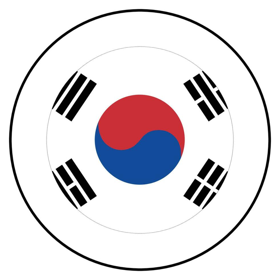 Flagge von Süd Korea. Süd Korea Flagge im Kreis vektor