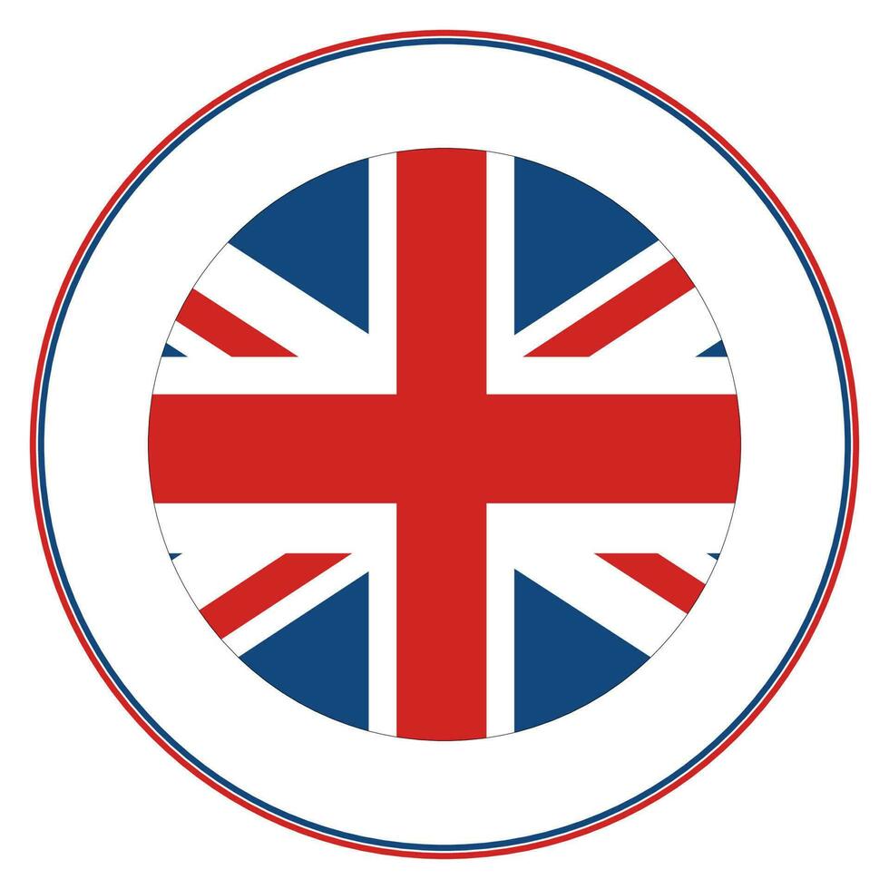 förenad rike flagga cirkel. flagga av Storbritannien i runda cirkel vektor