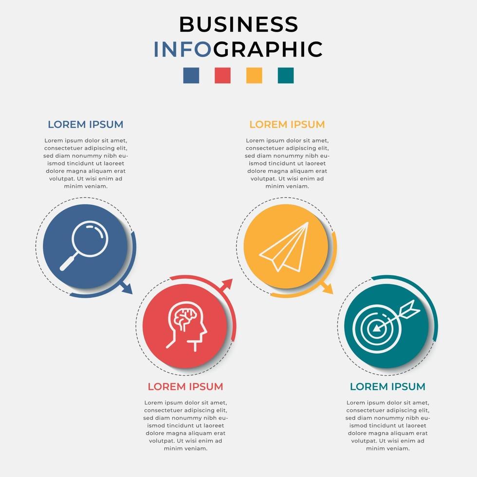 minimal affärslinje infographics mall tidslinje med fyra steg alternativ och marknadsföring ikoner vektor
