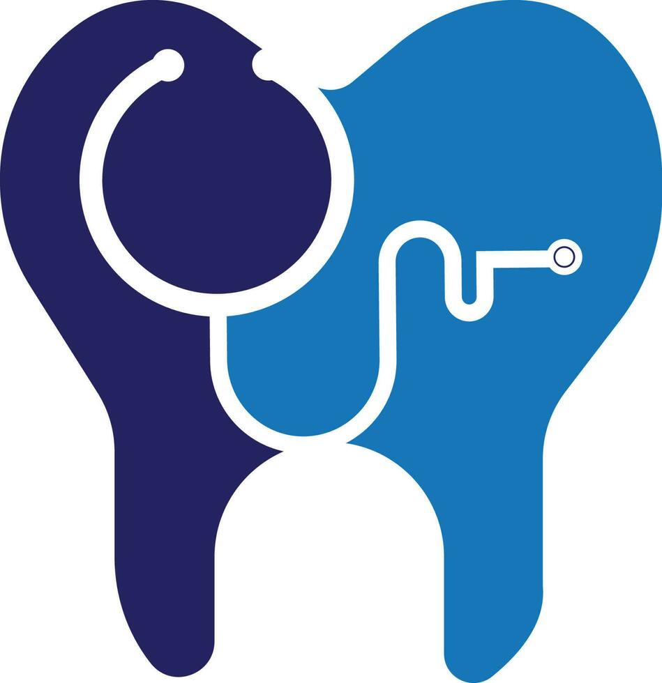 dental stetoskop logotyp, dental klinik logotyp tand abstrakt design vektor