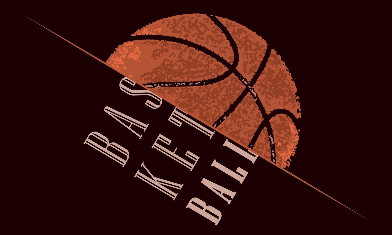 basketboll med en grunge konsistens och text på en affisch vektor