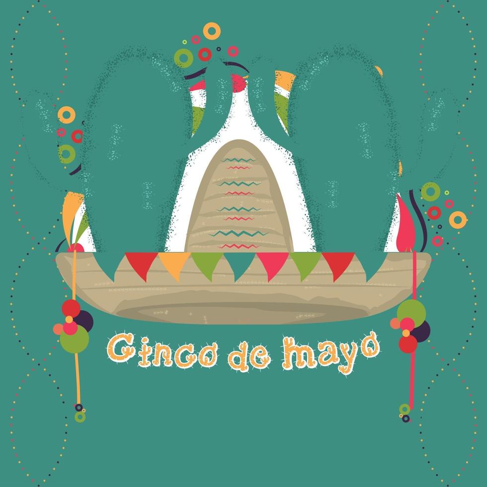 cinco de mayo poster traditioneller mexikanischer hut vektor