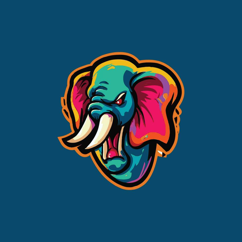 Elefant Maskottchen Logo Design vektor