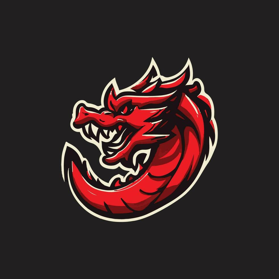 asiatisk drake esport maskot logotyp illustration vektor