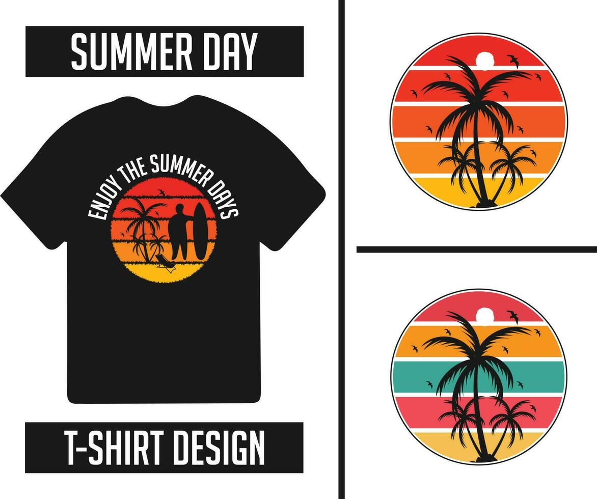 Sommer- T-Shirt bündeln Design bereit zum drucken vektor