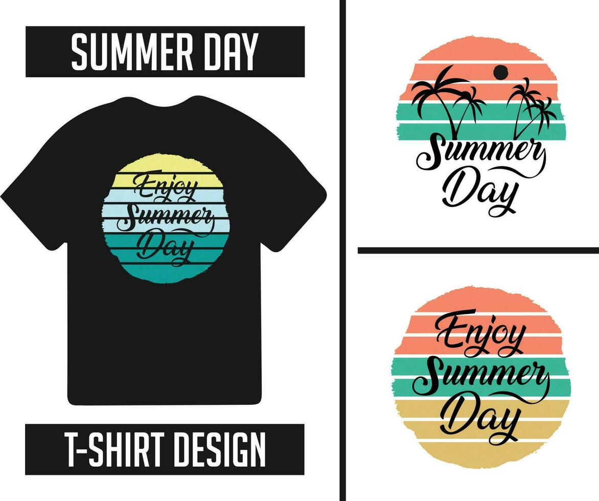 sommar t-shirt bunt design redo för skriva ut vektor