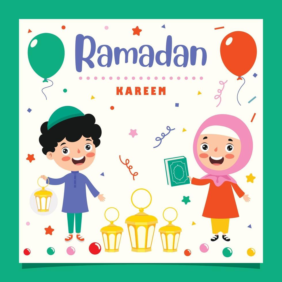 Hand gezeichnete Illustration für Ramadan Kareem und islamische Kultur vektor