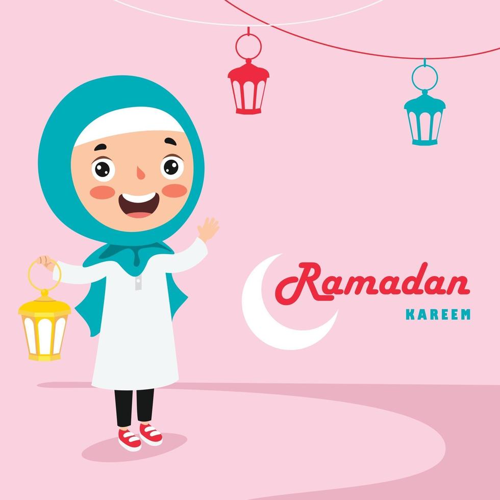 Hand gezeichnete Illustration für Ramadan Kareem und islamische Kultur vektor