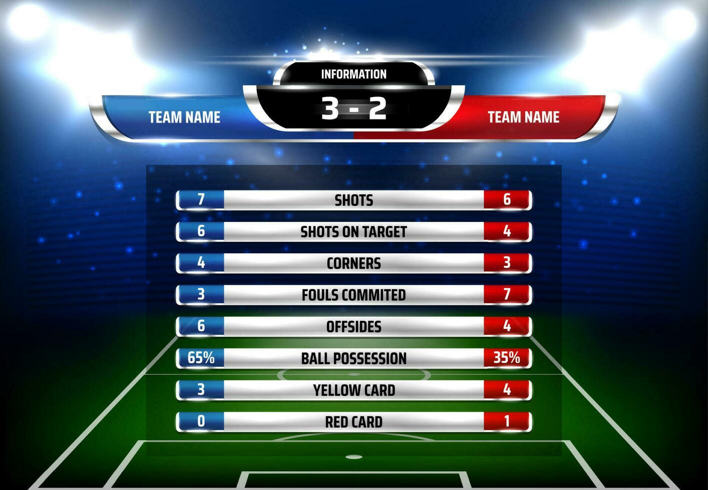 fotboll statistik tavlan vektor mall