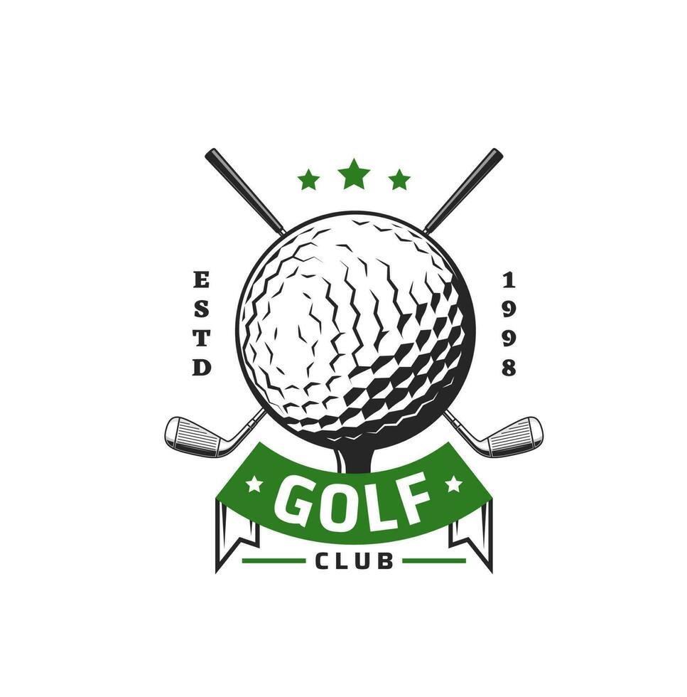 golf sport ikon, golfspelare klubb mästerskap emblem vektor