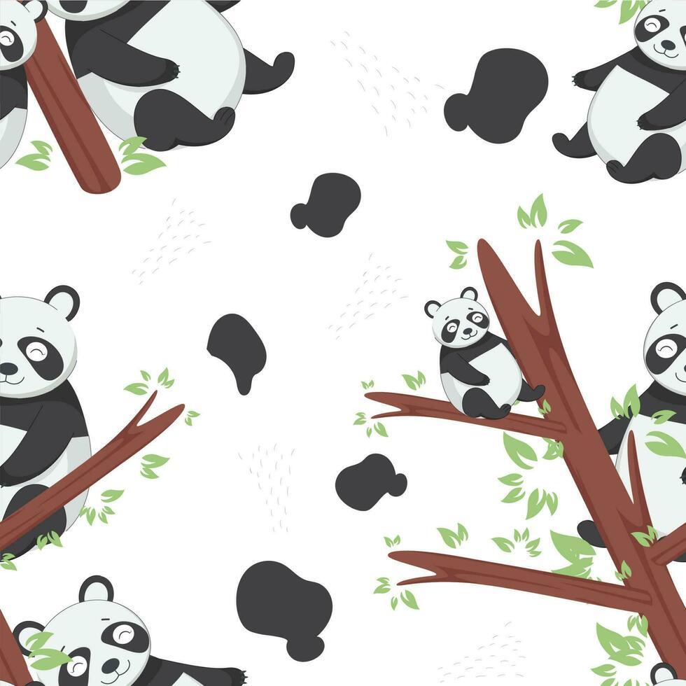 Panda Bär auf Baum Geäst vektor