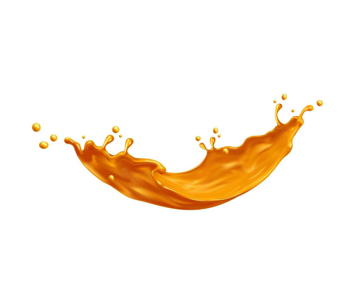 golden Welle fließen Spritzen, Gold Öl oder Süss Karamell vektor