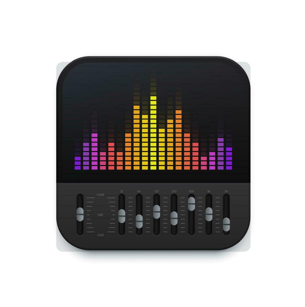 musik ljud utjämnare gränssnitt ikon, audio Vinka vektor