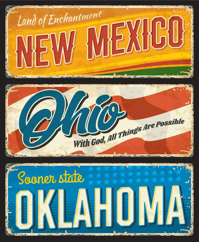 amerikanisch Zustände, Neu Mexiko, Ohio und Oklahoma vektor