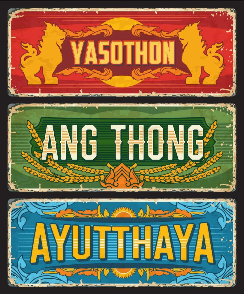 Thailand Ayutthaya, Yasothon, ang Tanga Platten vektor