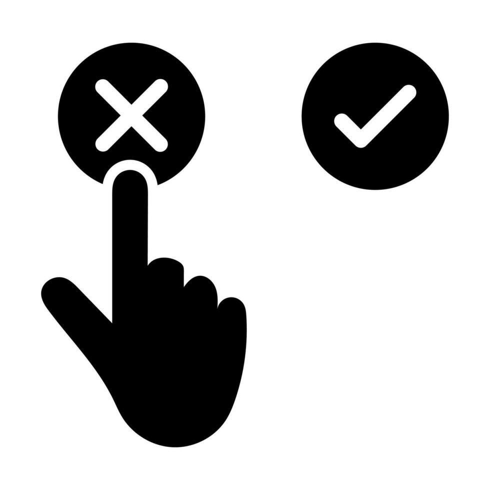 Abstimmung Nein Glyphe Symbol Design vektor