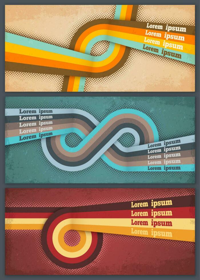 retro banderoller, geometrisk bakgrunder med Ränder vektor