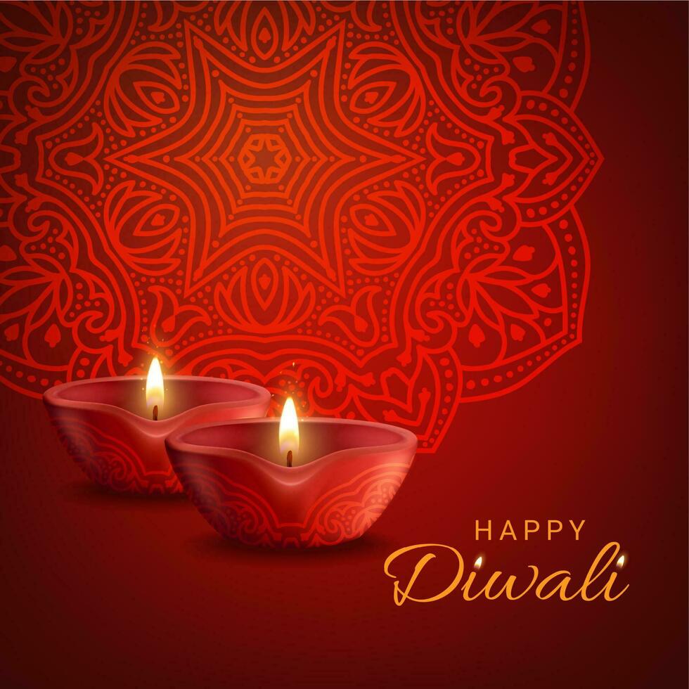 Diwali indisch Festival von Beleuchtung Vektor Poster