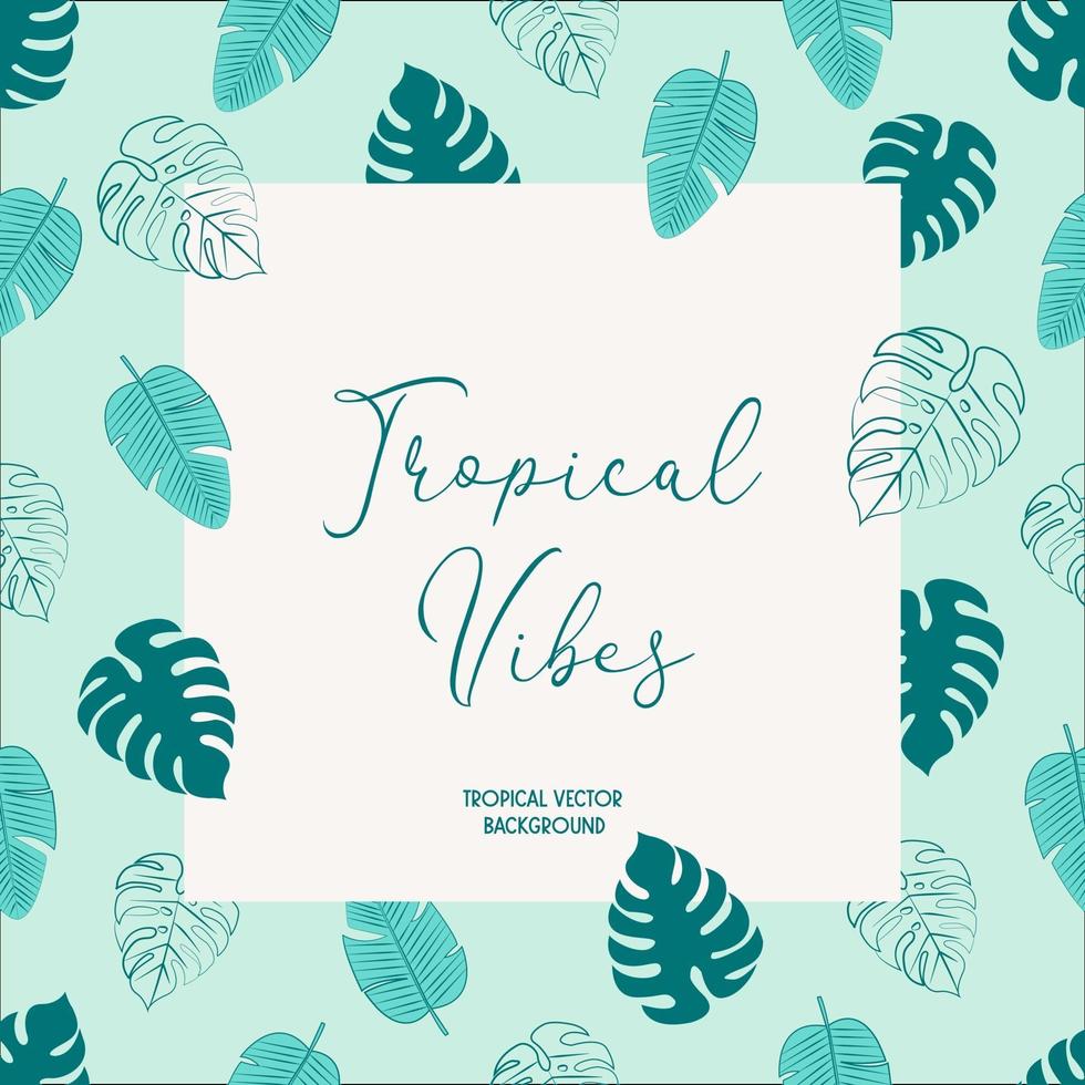 tropischer moderner Hintergrund mit mit Monstera und Palmblättern vektor