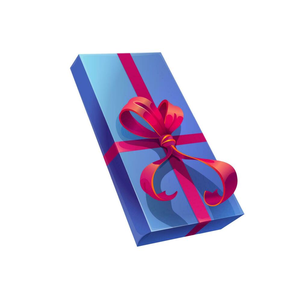 Urlaub Geschenk Kasten, Vektor eingewickelt Blau Geschenk