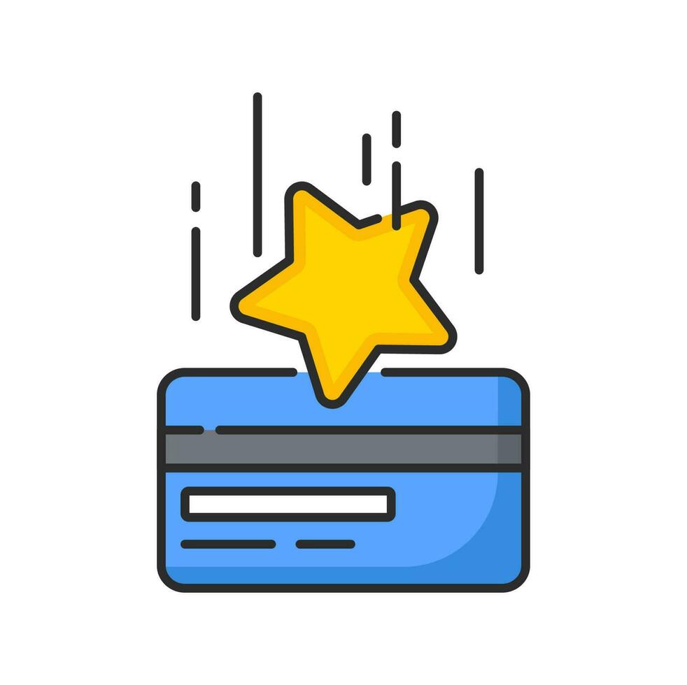 Belohnung Punkte Star und Bank Karte Symbol vektor
