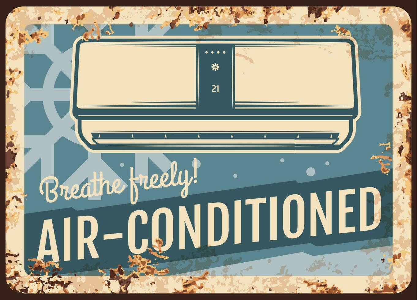 Luft Conditioner Metall Teller rostig, Zeichen Poster vektor