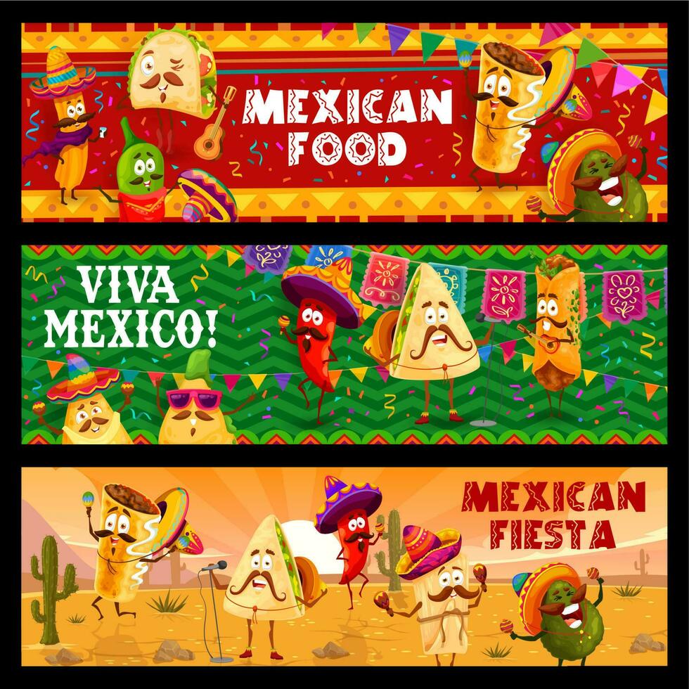 Mexikaner Fiesta Urlaub Party, Karikatur Zeichen vektor