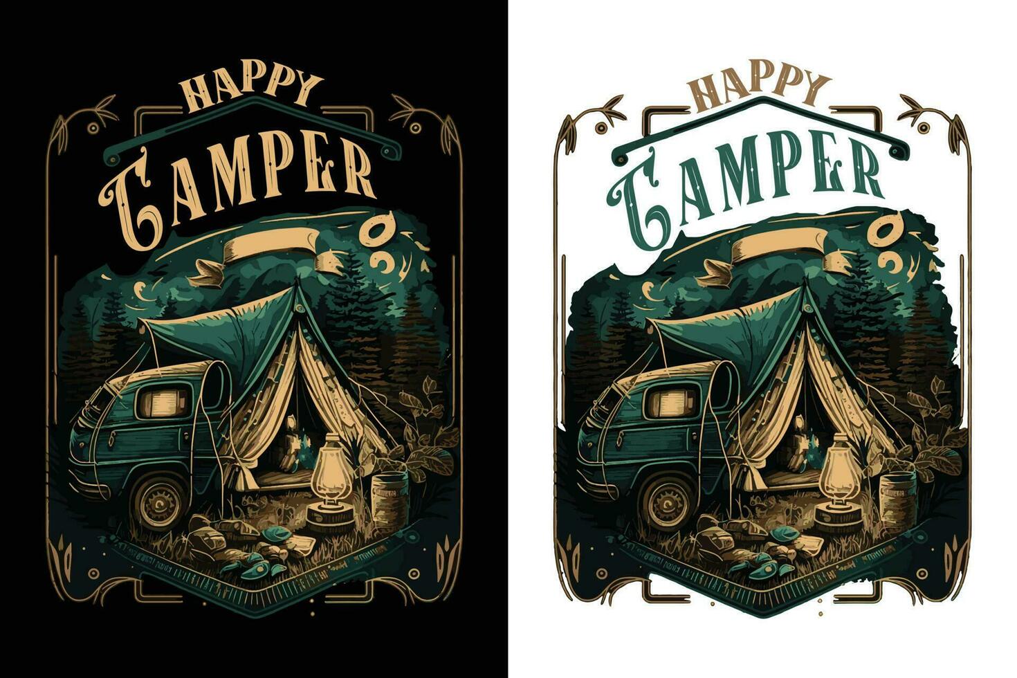 Camping T-Shirt Design, Reise T-Shirt drucken, Abenteuer Berg, Sublimation drucken, Design draussen, Zelt Camping im ein Wald in der Nähe von das Berge vektor