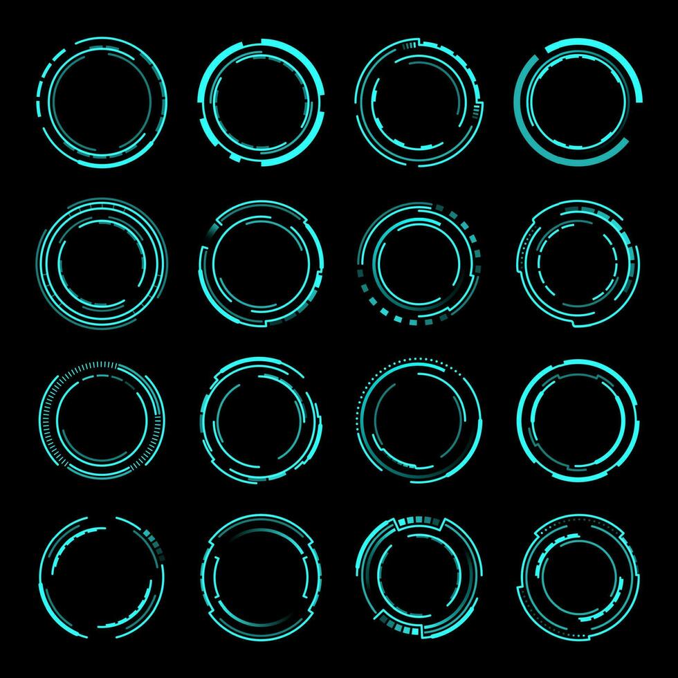 hud runda ramar eller gränser vektor sci fi element
