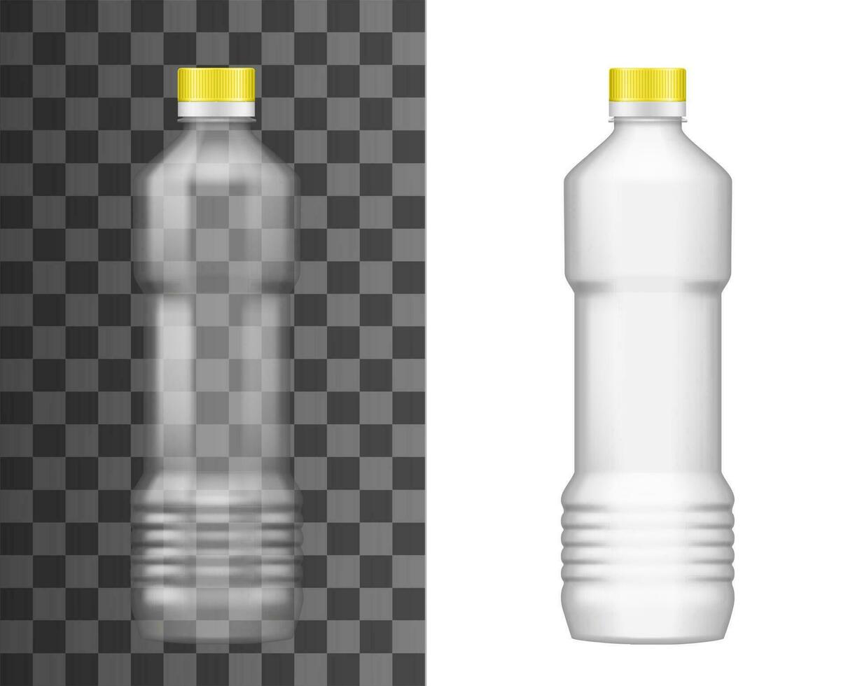 plast flaska, olja paket realistisk tömma attrapp vektor