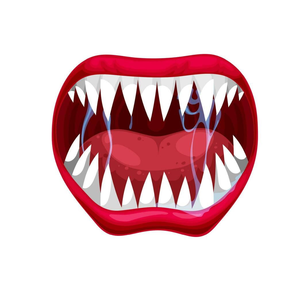 fara monster käftar, mun, tunga och tänder vektor