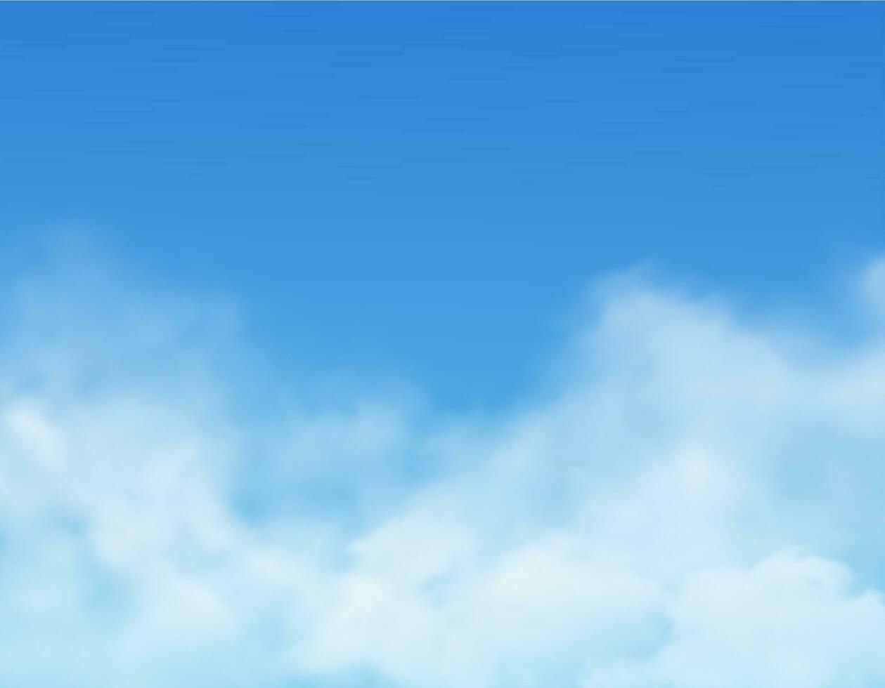 Himmel und Wolken, Blau realistisch wolkig Hintergrund vektor