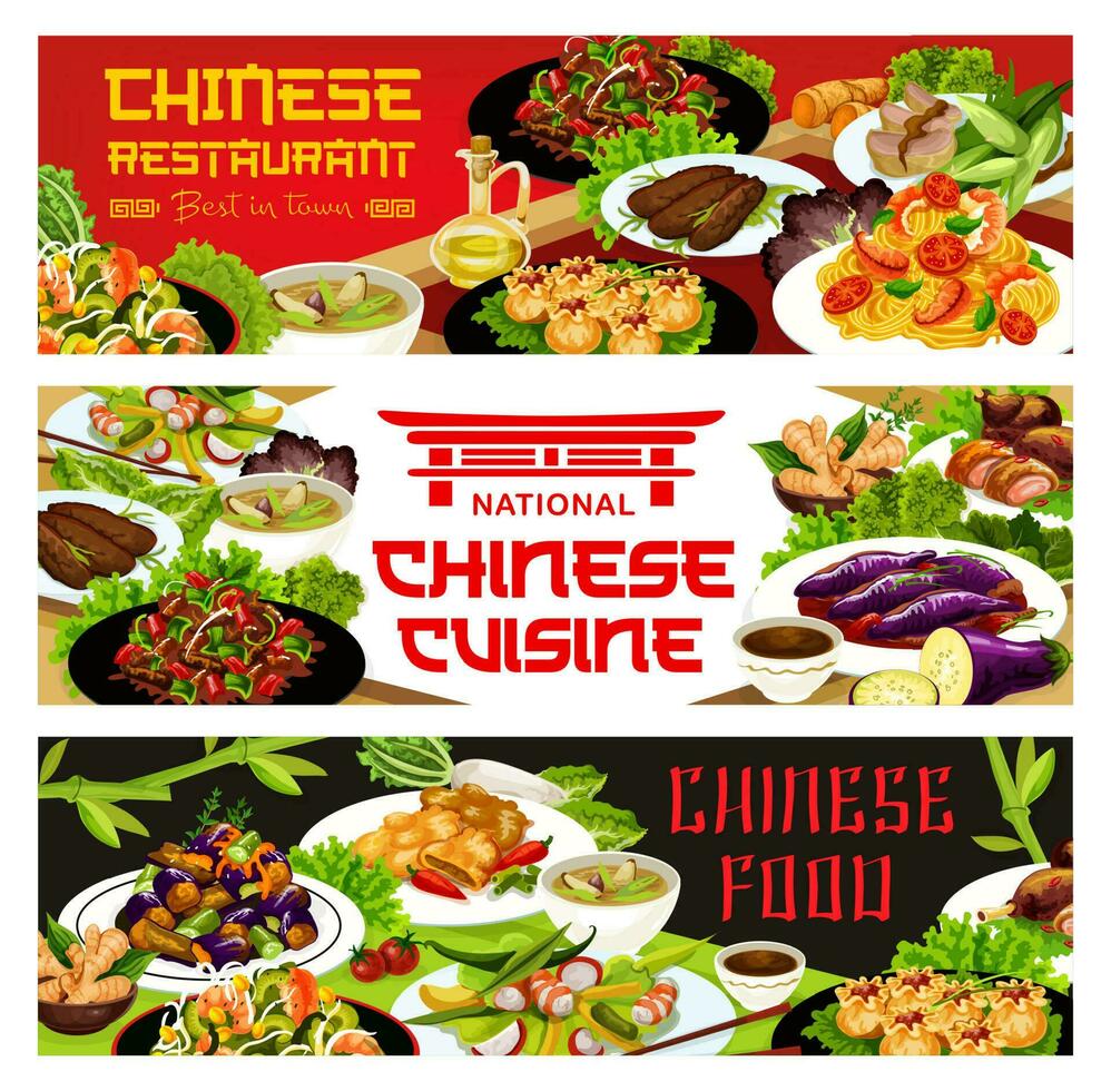 Chinesisch Küche Restaurant Vektor Banner