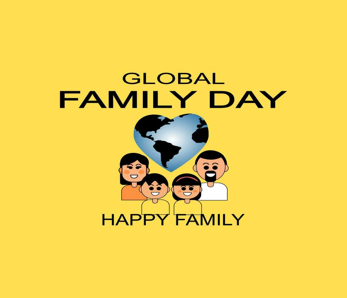 kreativ mall design för global familj dag. internationell familj dag önskar hälsning kort. värld familj dag. familj illustration. vektor