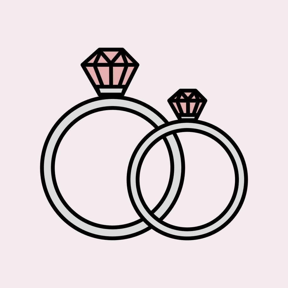 Silber Hochzeit Ring vektor