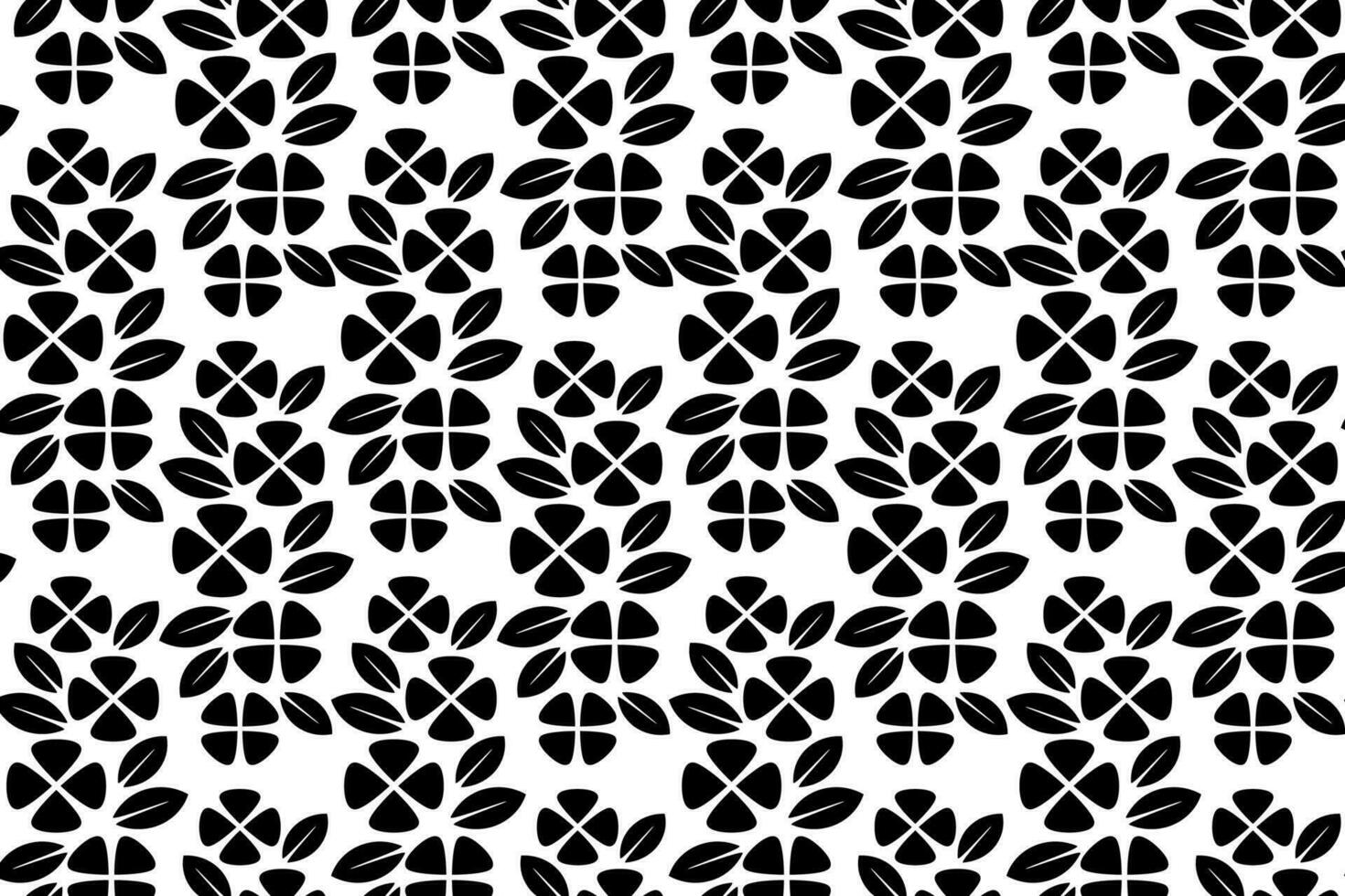 abstrakt Blumen- nahtlos Muster. schwarz und Weiß stilisiert, dekorativ Design. endlos wiederholen einfarbig Muster mit eben Blumen- Design Elemente. vektor