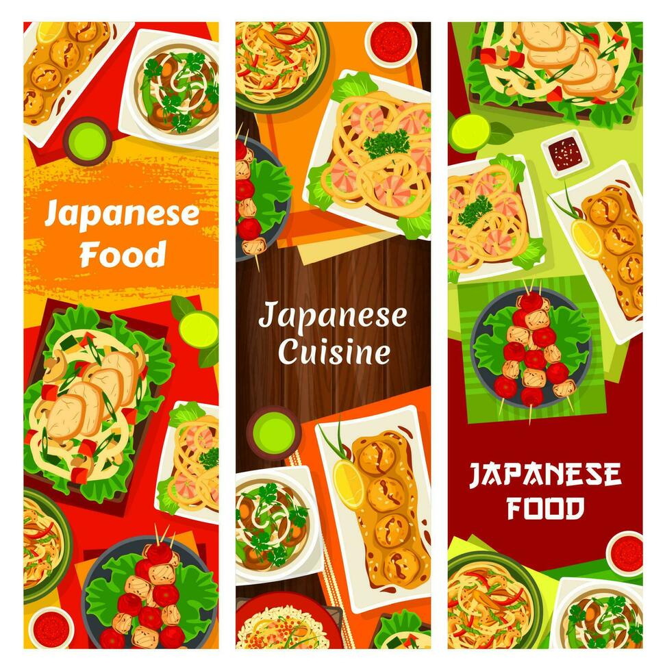 japanisch Essen Japan Küche Karikatur Vektor Banner