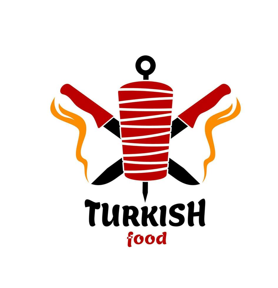 Türkisch Küche Essen Symbol, Döner Kebab oder Döner vektor