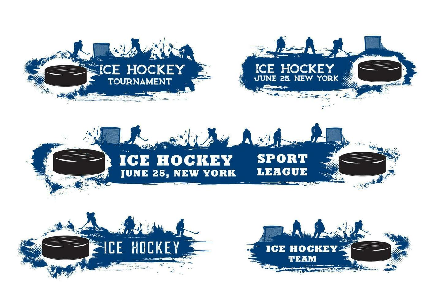 Eis Eishockey Sport Grunge Banner mit Spieler vektor