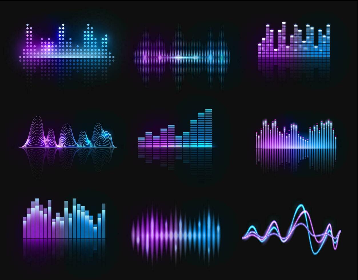 Musik- Ausgleicher, Vektor Audio- oder Radio Wellen einstellen