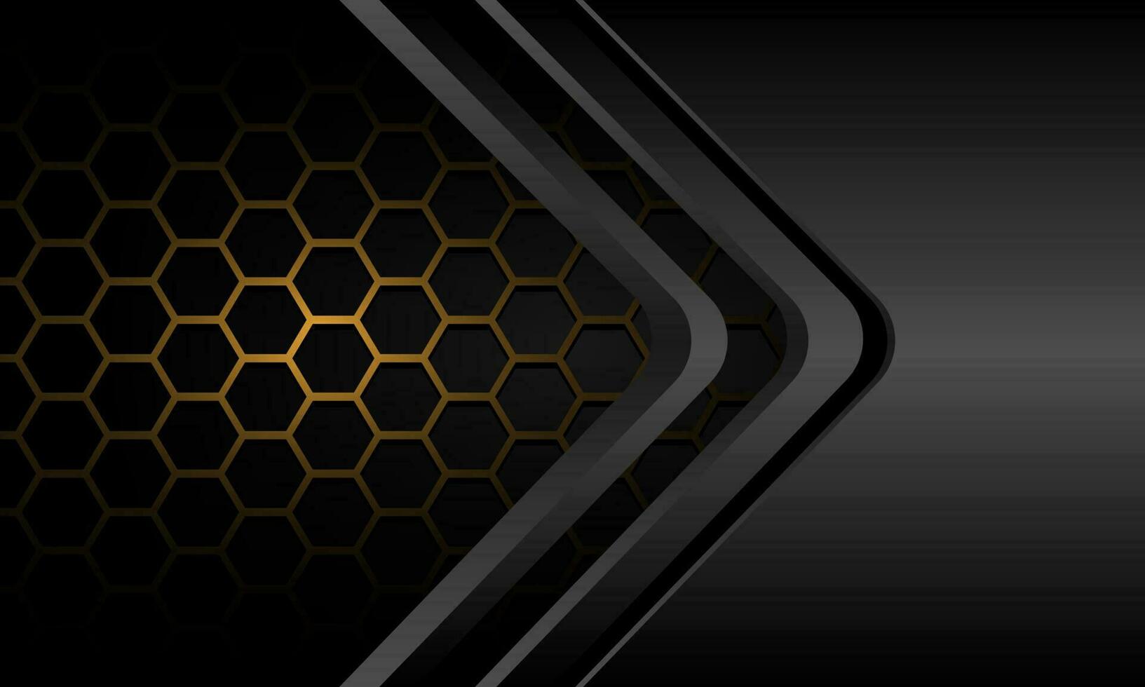 abstrakt Silber schwarz Pfeil Richtung rot Hexagon Gittergewebe grau Cyber geometrisch Design modern Luxus futuristisch Technologie Hintergrund Vektor