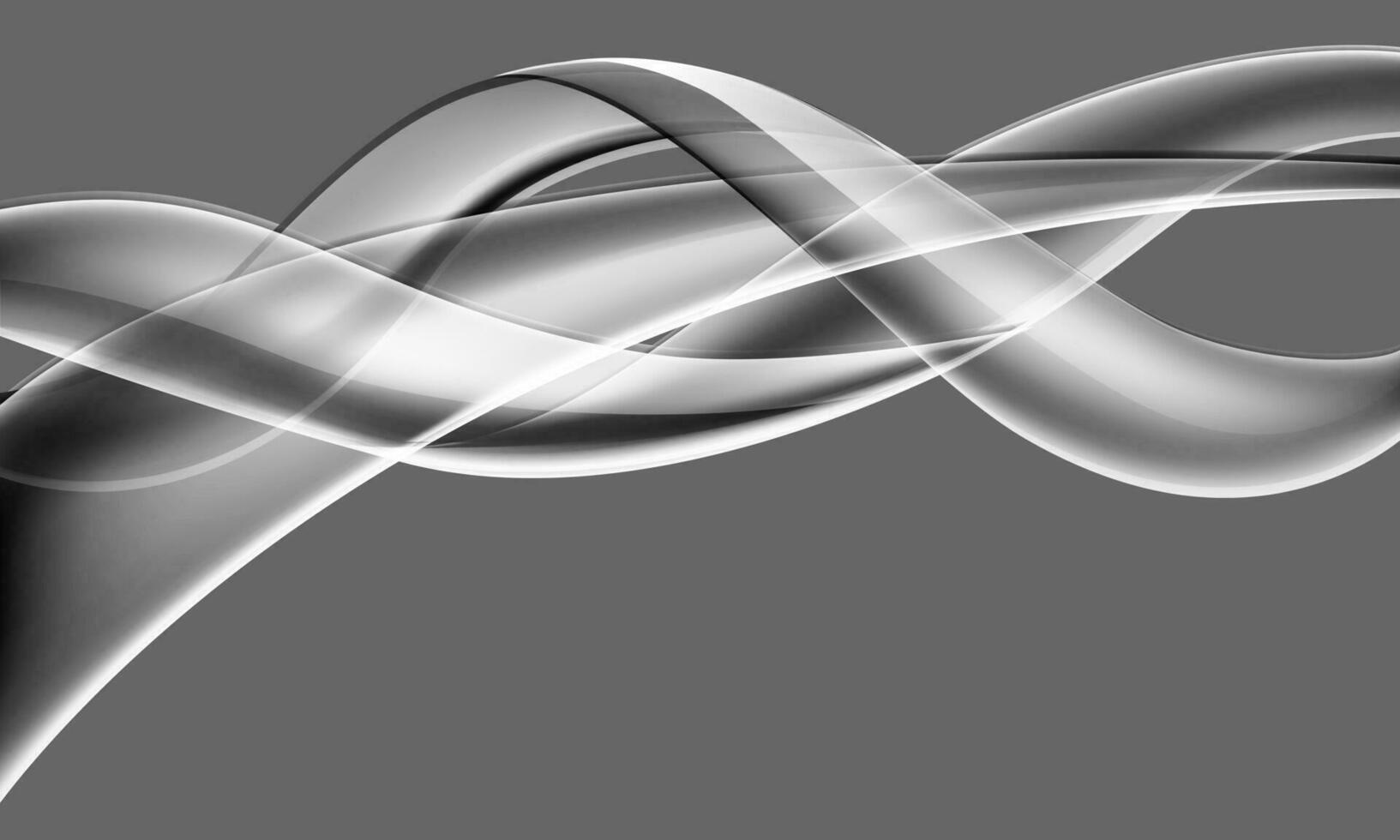 abstrakt glas glansig linje spiral kurva Vinka rörelse på grå design modern lyx trogen teknologi kreativ bakgrund vektor