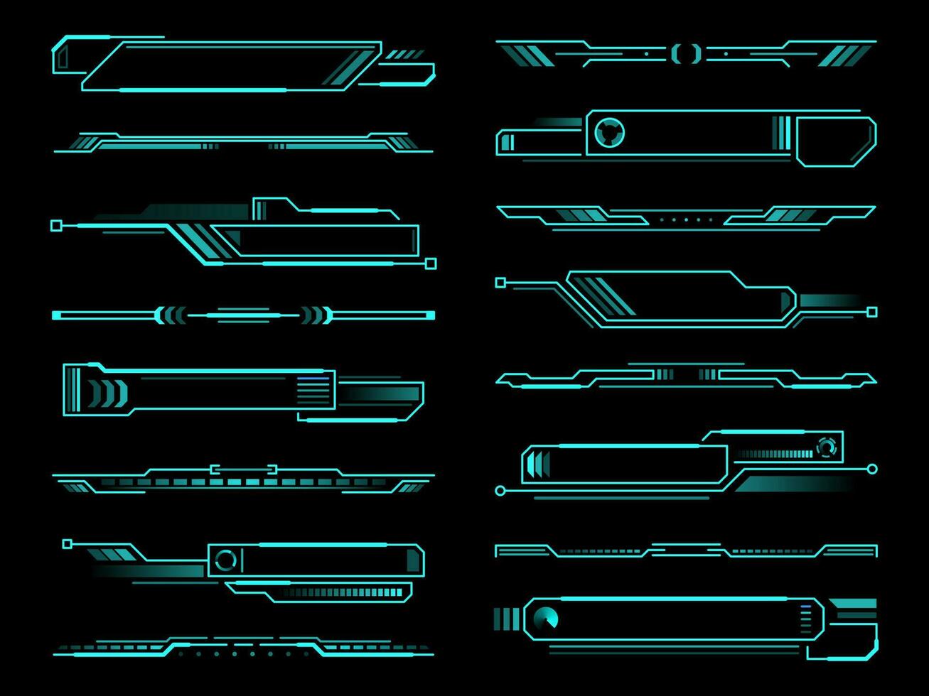 hud futuristisch die Info Kasten, Anzeige, Grenzen Elemente vektor
