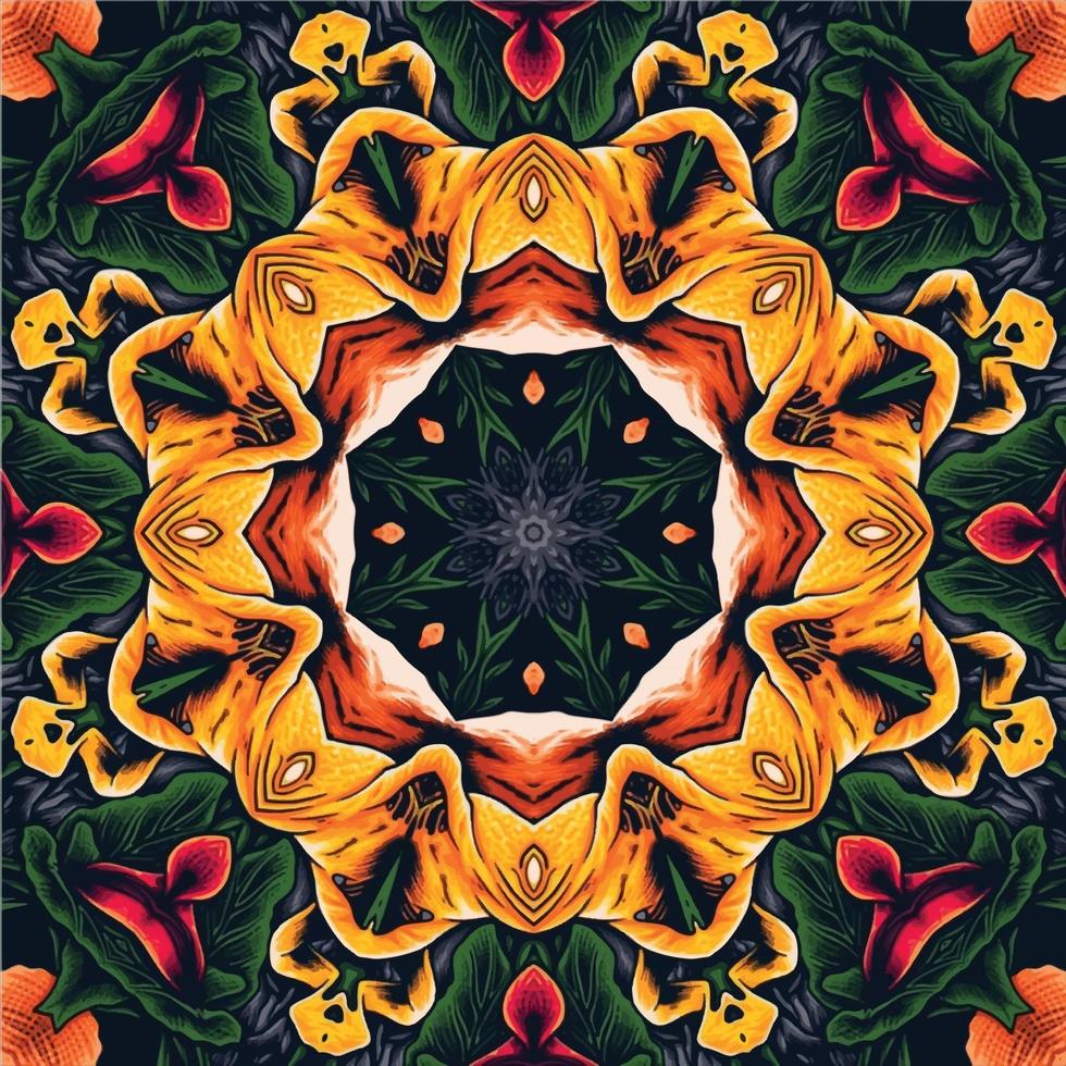 geometrisches Kaleidoskop mehrfarbiges nahtloses Muster vektor