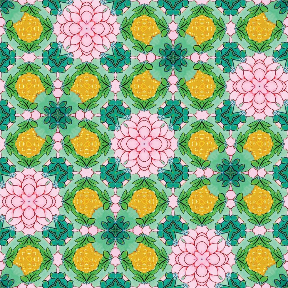 sömlösa mönster med färgglada blommor vektor