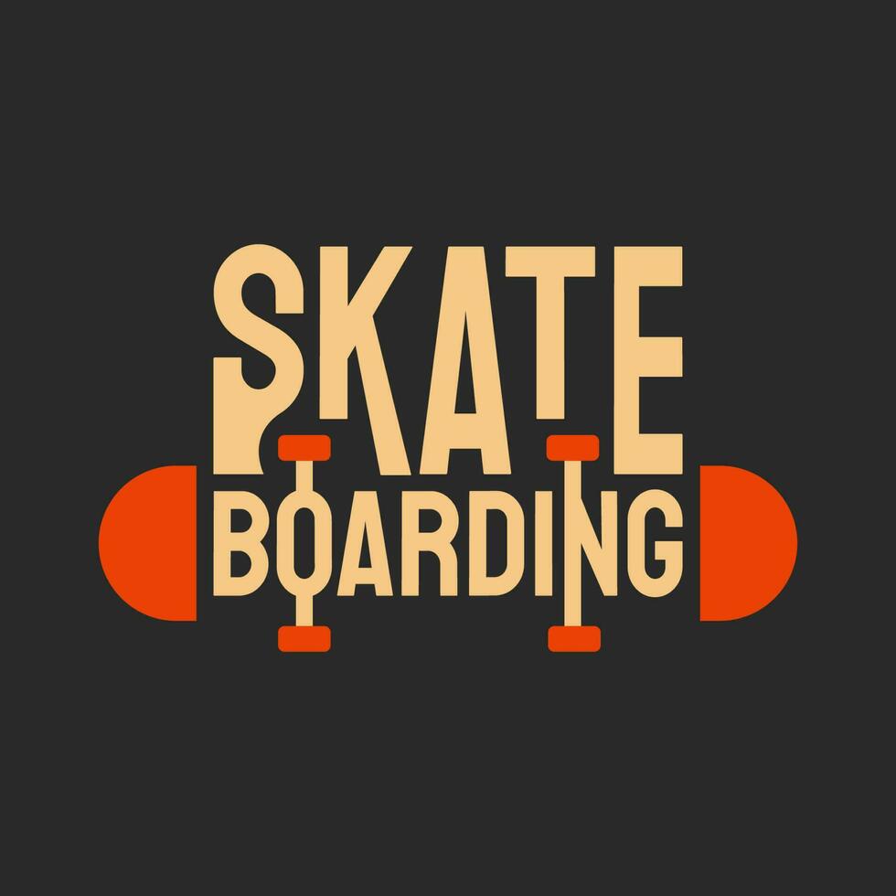 Skateboarding Vektor Illustration Design. Jahrgang Sport Typografie. Schlittschuh Tafel Zitat zum T-Shirt drucken.