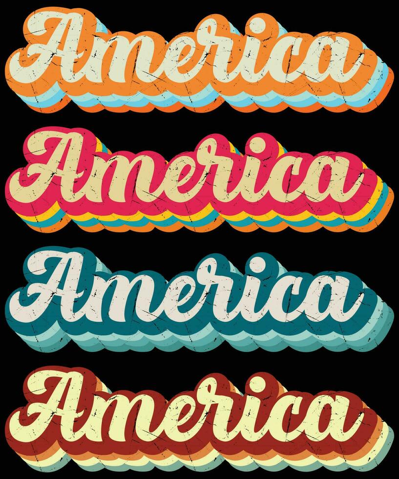 retro Amerika Text bewirken Hemd Design vektor