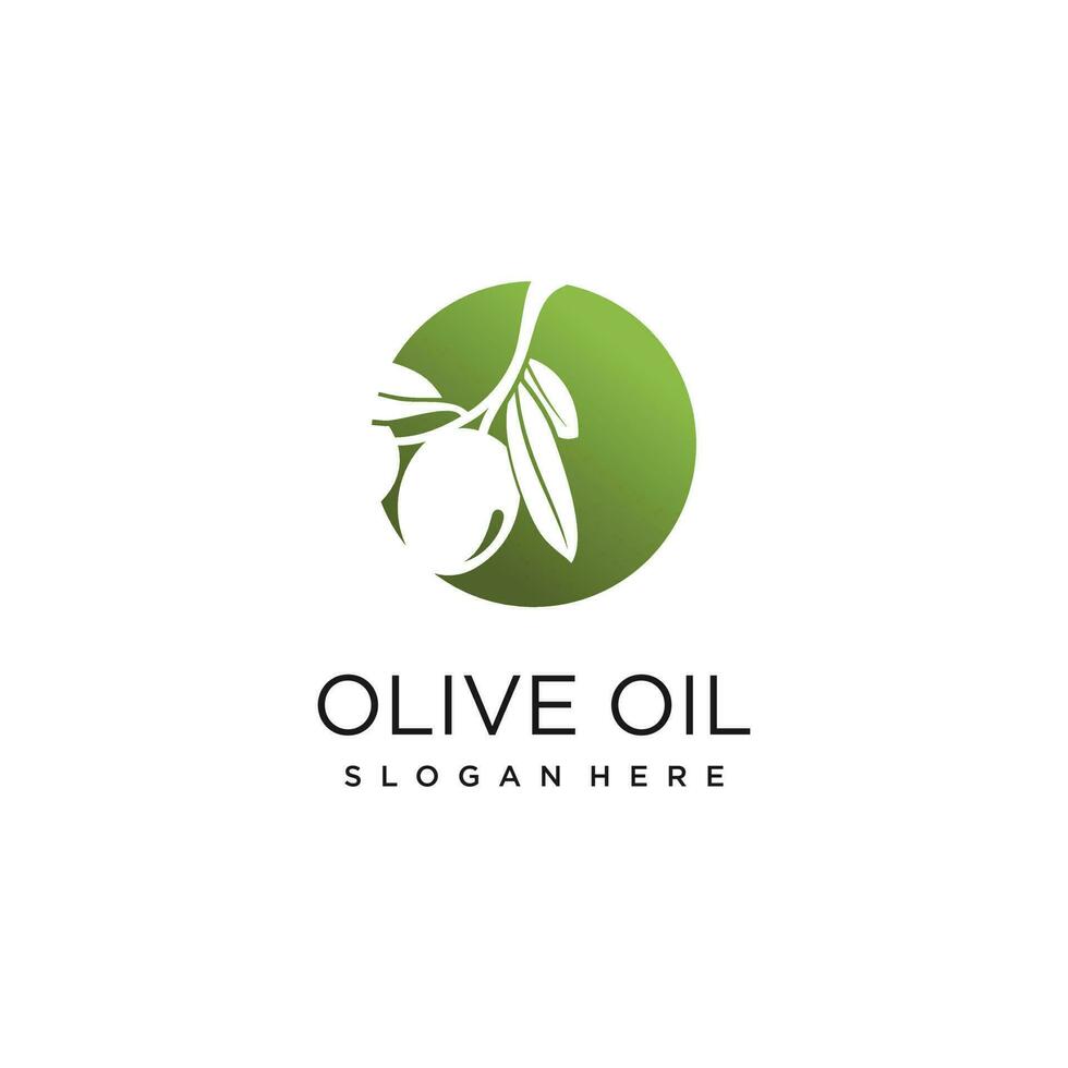 oliv logotyp desing aning med unik stil begrepp vektor